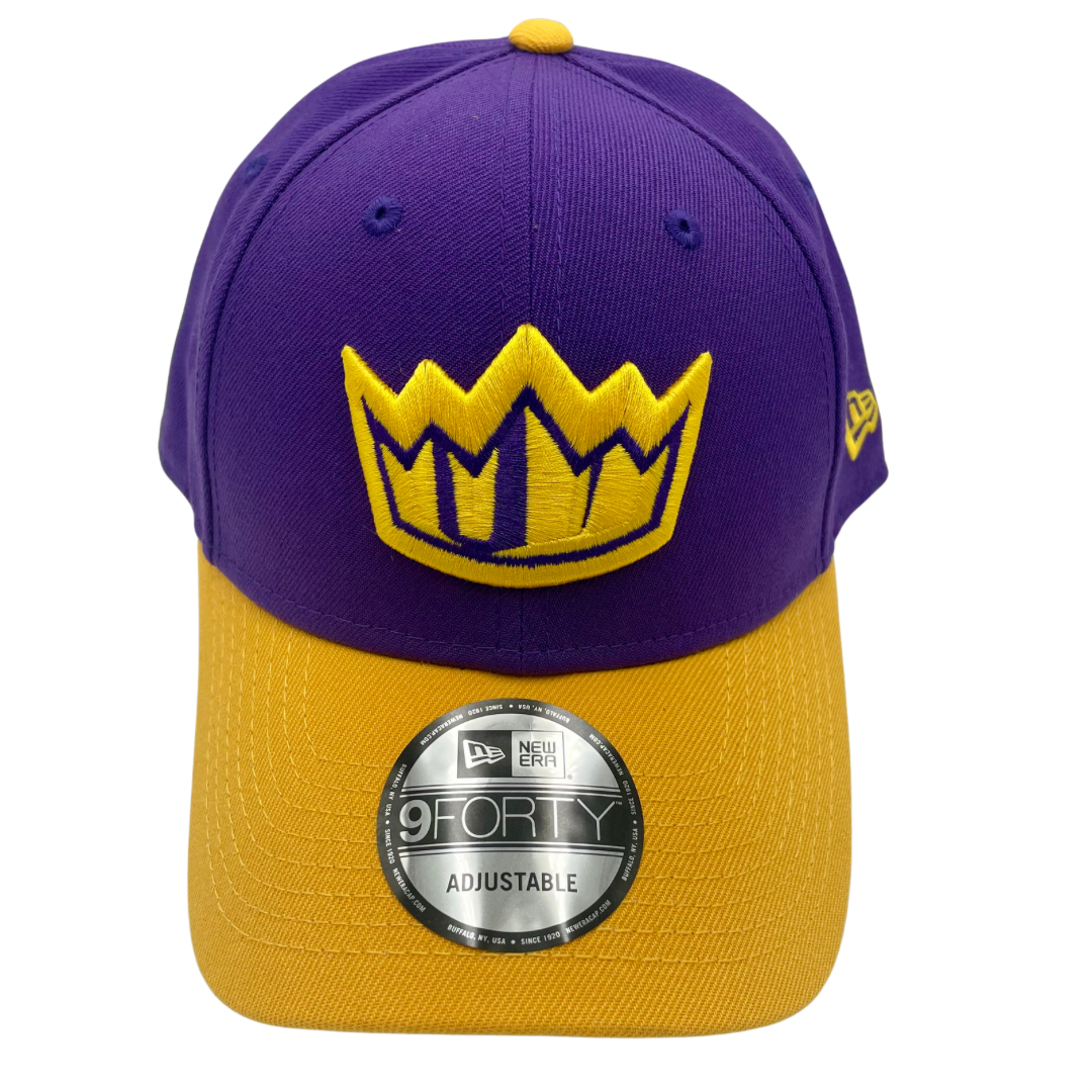 Sydney Kings Hat - 2-Tone Purple Yellow 9Forty NBL Snapback Cap - New Era