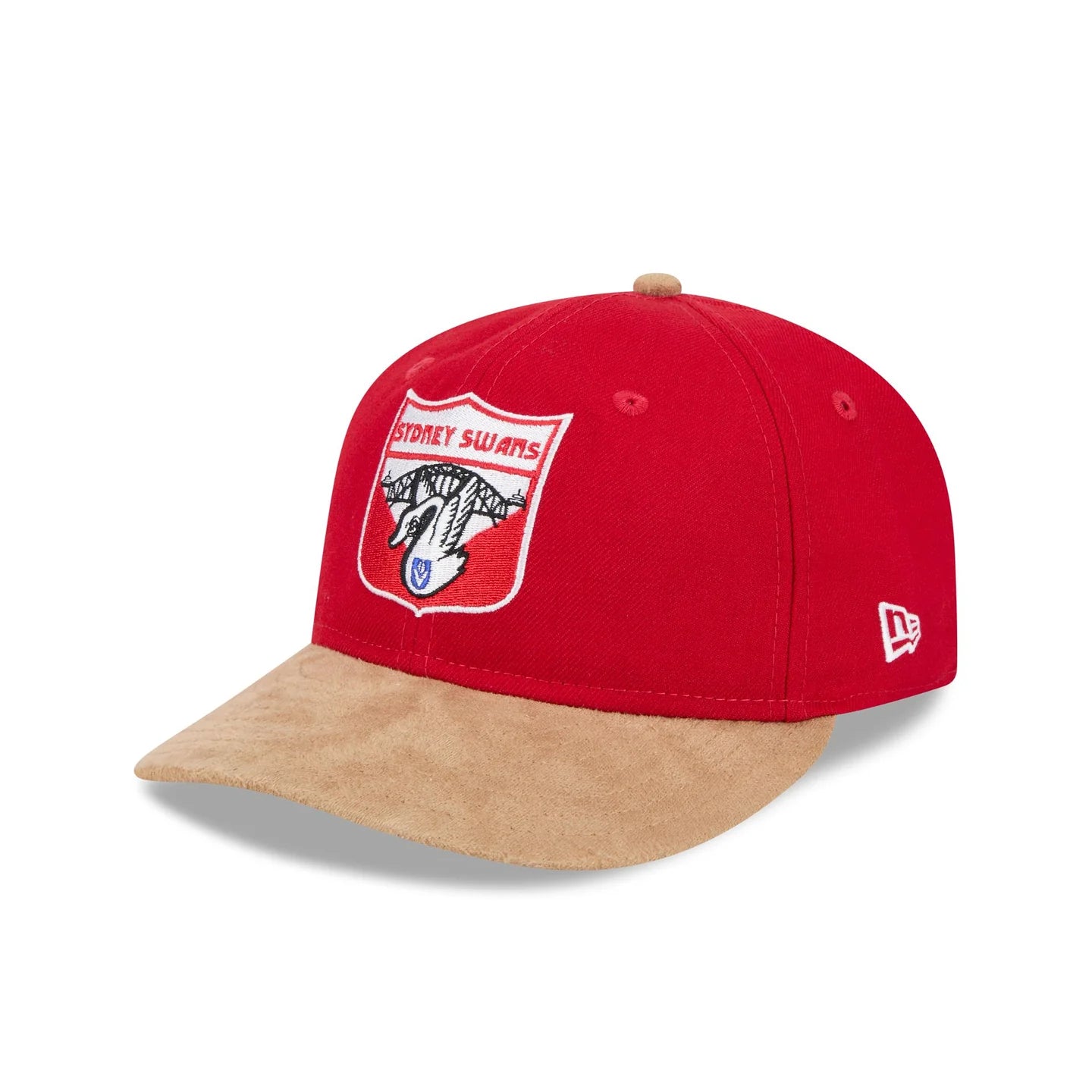 Sydney Swans Hat - AFL 2025 Retro Contrast Suede 9Fifity Strapback Cap - New Era
