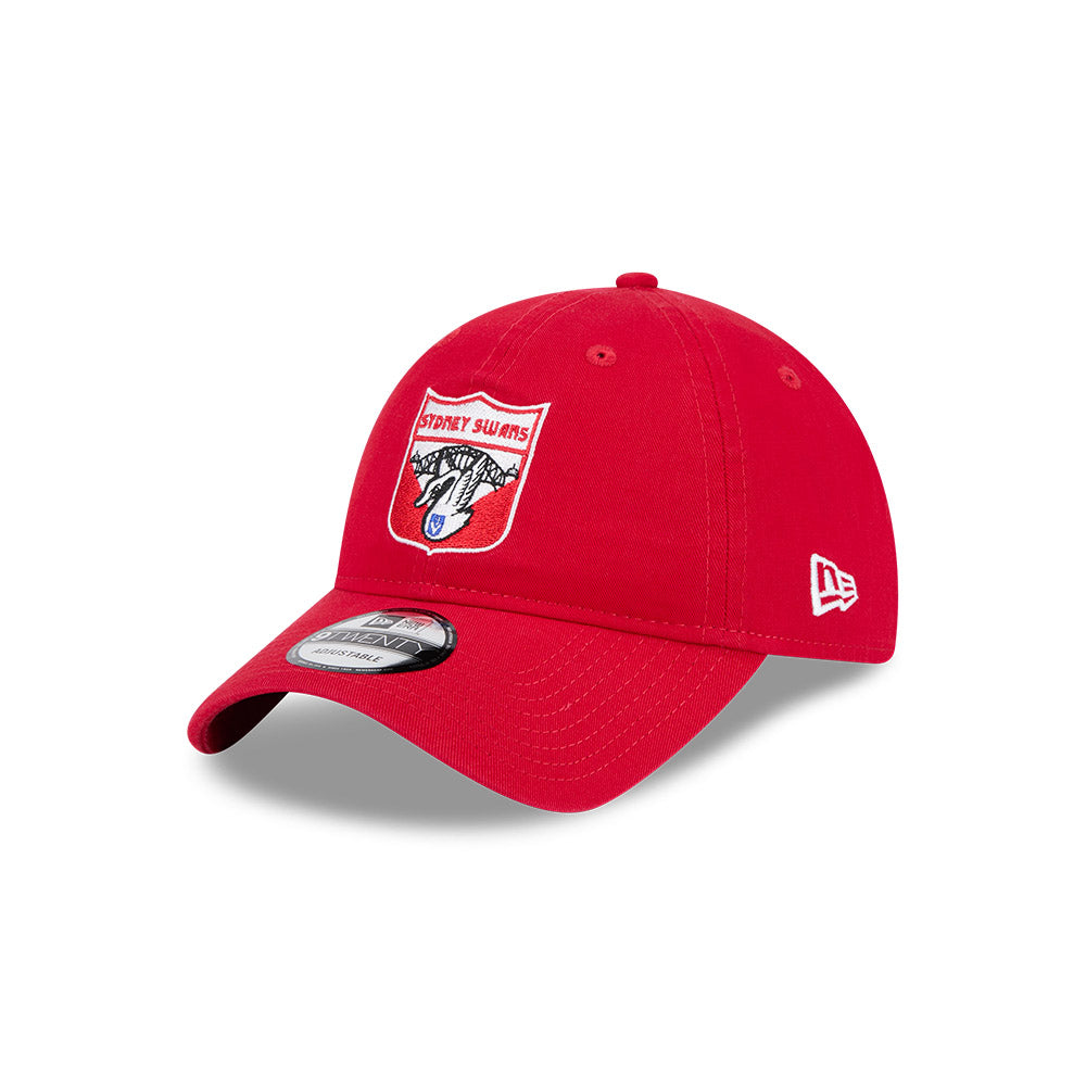 Sydney Swans Hat - AFL 2025 Retro Washed 9Twenty Strapback Cap - New Era