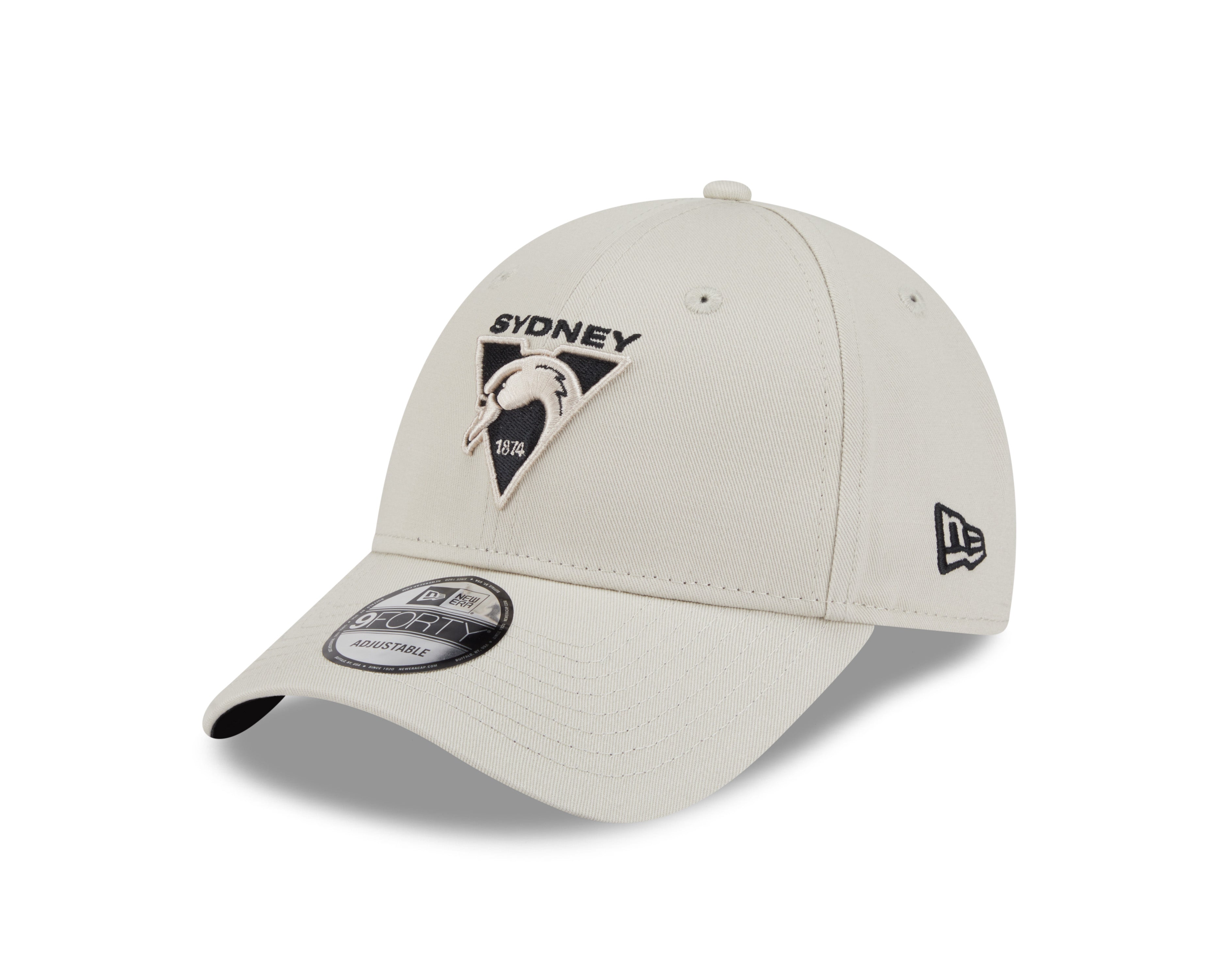 Sydney Swans Hat - Stone Black 9forty AFL Strapback Cap - New Era