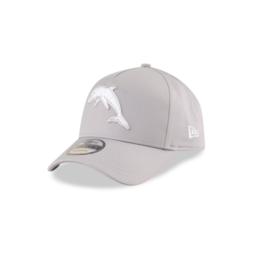 The Dolphins Hat - 2025 Grey White 9Forty A-Frame NRL Snapback Cap - New Era