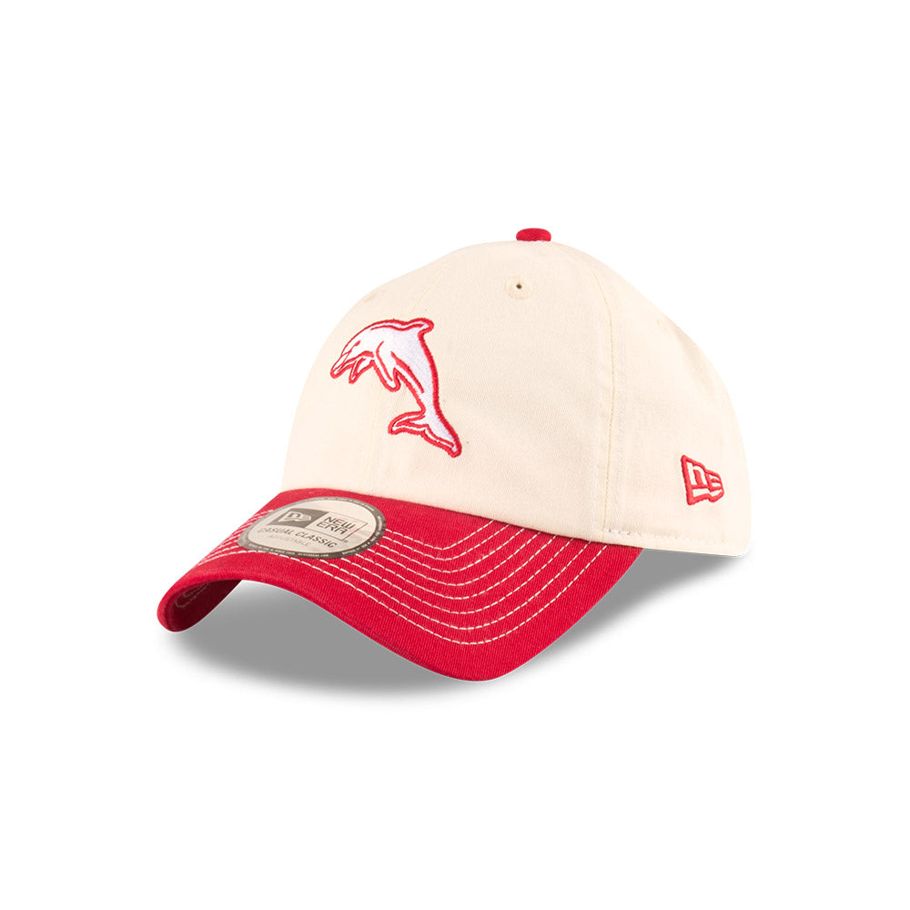 The Dolphins Hat - 2025 NRL 2Tone Chrome Contrast Casual Classic Strapback Cap - New Era