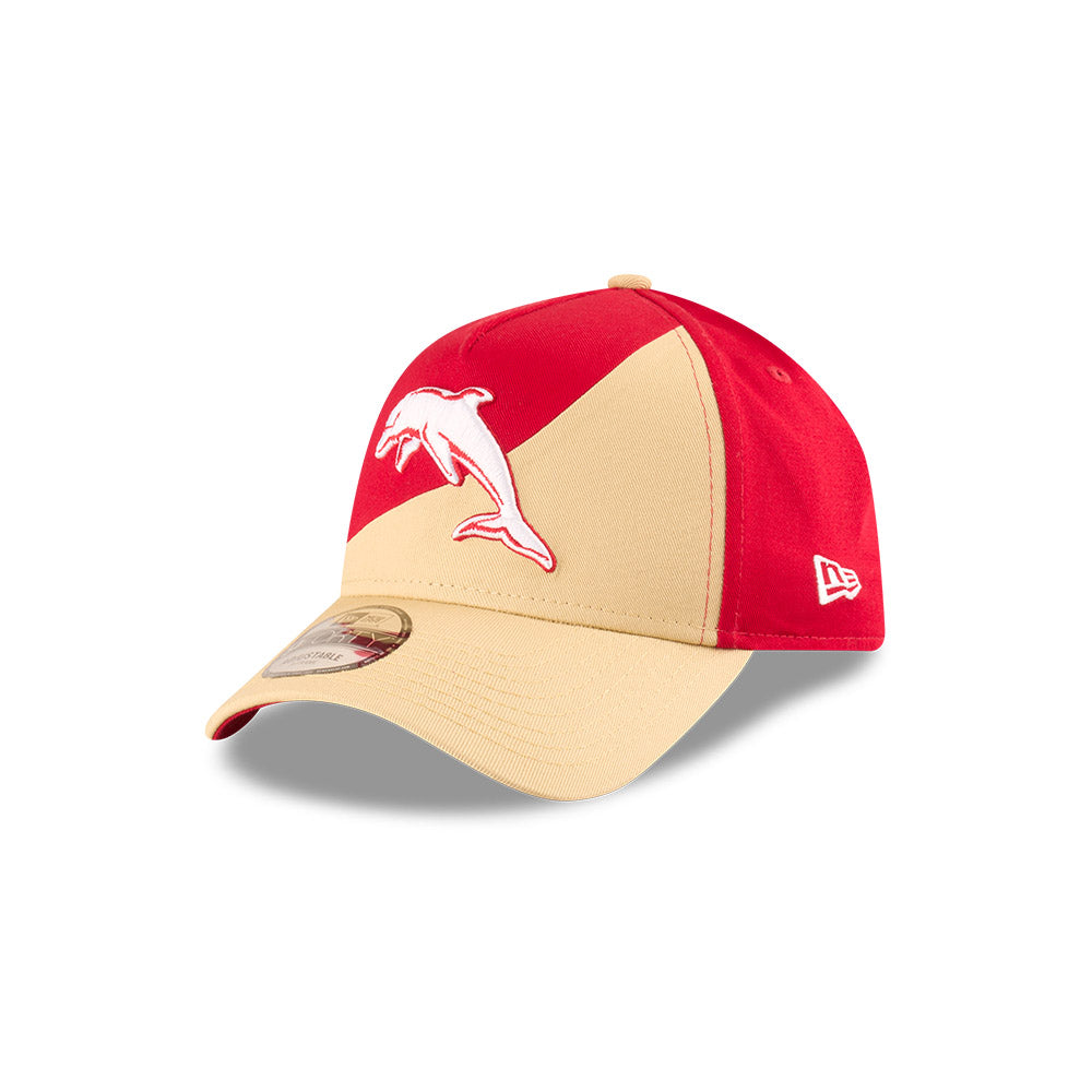 The Dolphins Hat - 2025 Red Flow 9Forty A-Frame NRL Snapback Cap - New Era