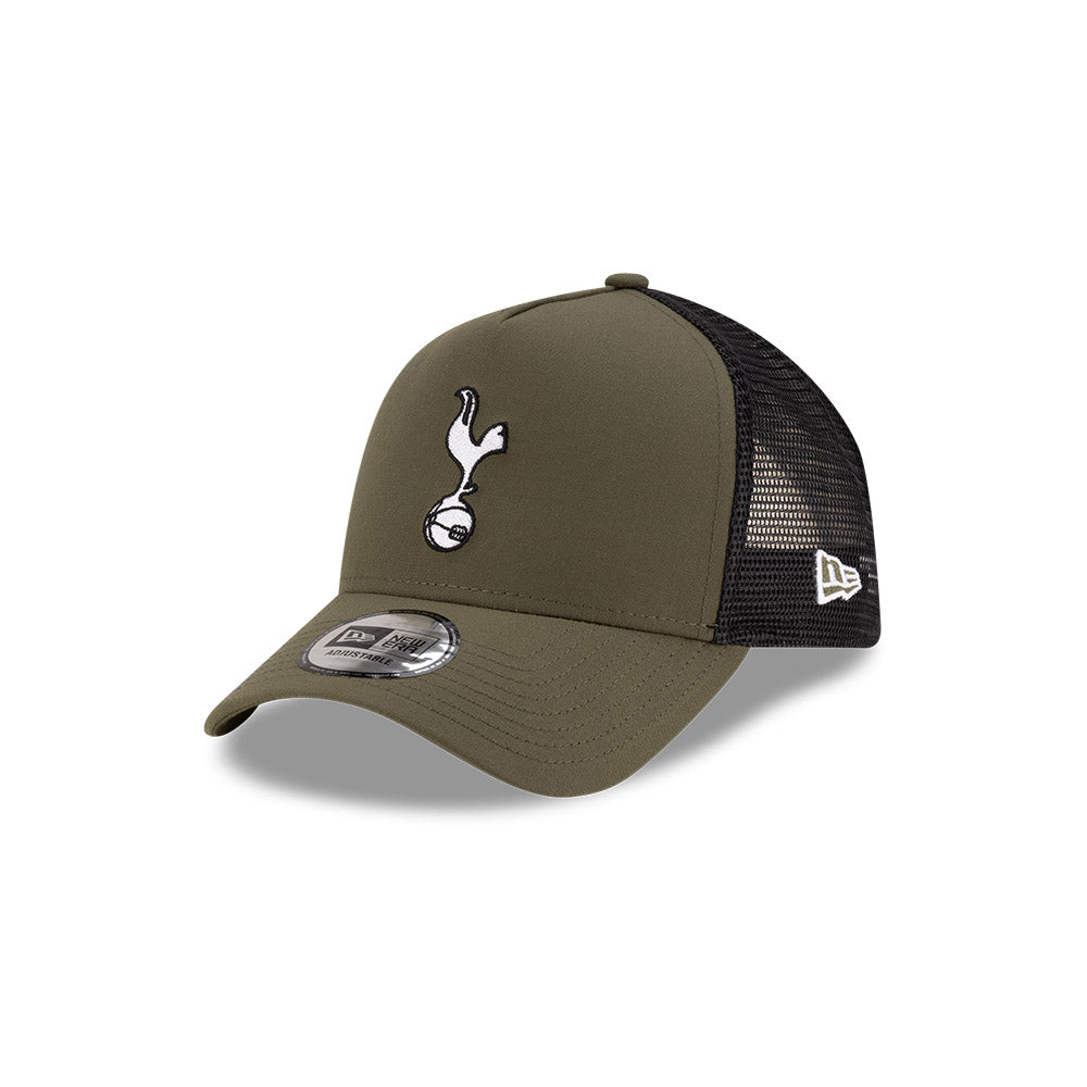 Tottenham Hotspur FC Hat - Olive Seasonal EPL 9Forty A-Frame Trucker Snapback Cap - New Era