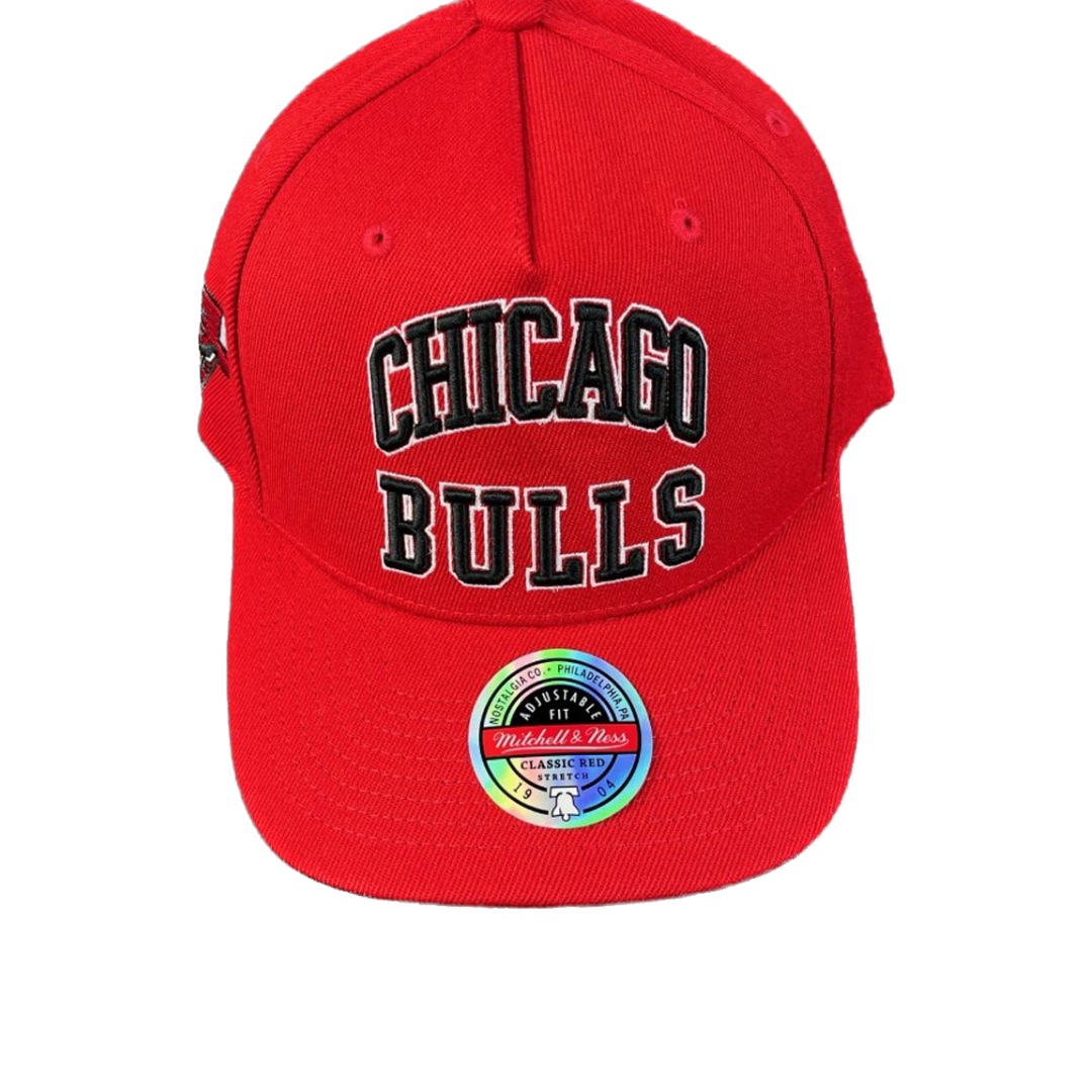 Chicago Bulls Hat - Red NBA Zone Stretch Snapback - Mitchell & Ness