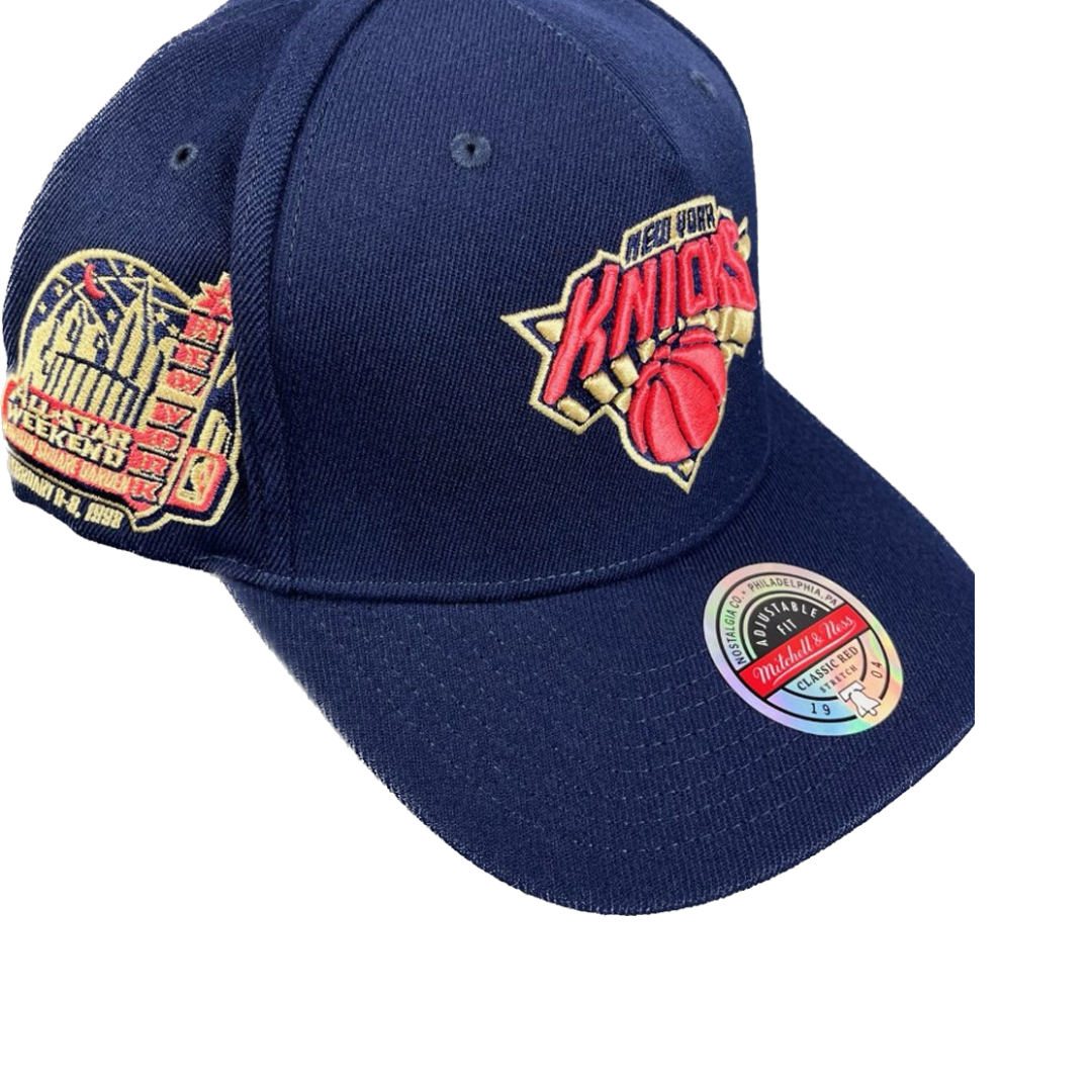 New York Knicks Hat - Navy Salute Classic Redline Snapback - Mitchell & Ness