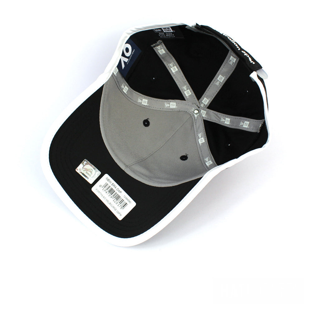 Australian Open Hat - Melbourne Black White Logo Curved Strapback - New Era