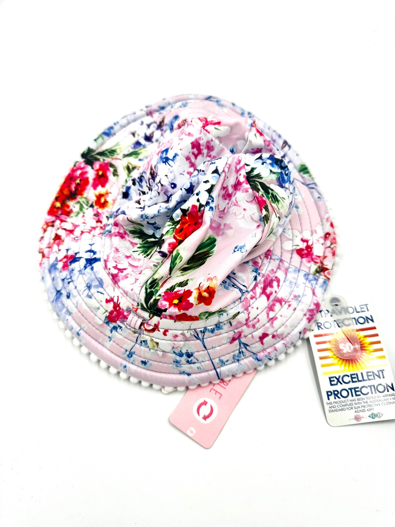 Millymook - Floppy Girls Swim Bucket Hat - Pink Floral Print - Coco