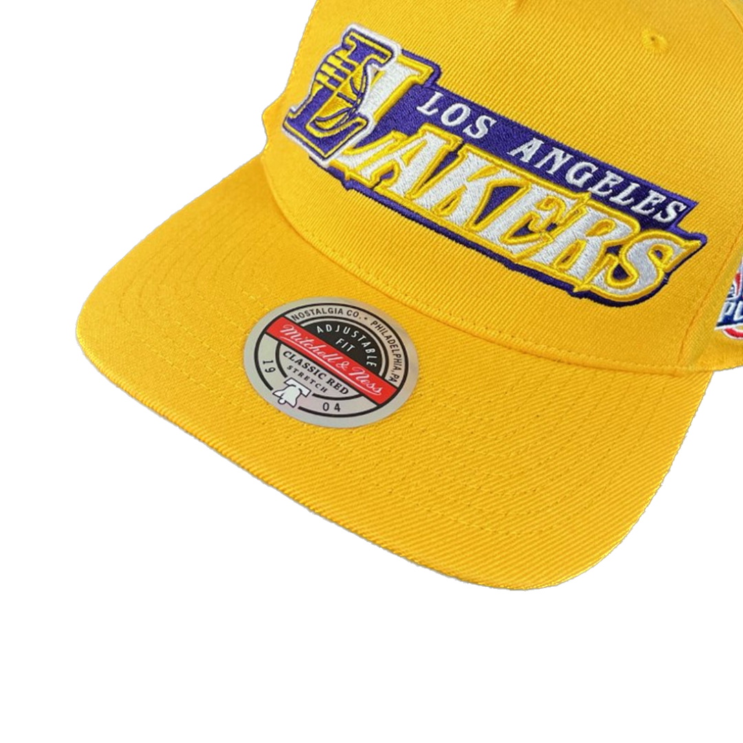 LA Lakers Hat - Yellow Oh Word NBA Playoffs Stretch Snapback - Mitchell & Ness