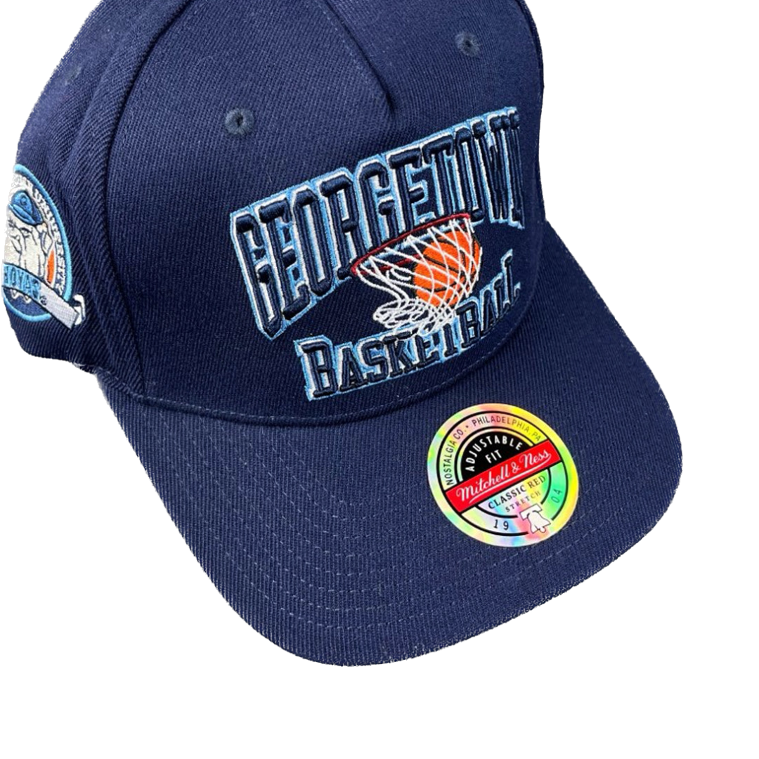 Georgetown Hoyas Hat - Navy Georgetown Basketball Logo Snapback - Mitchell & Ness