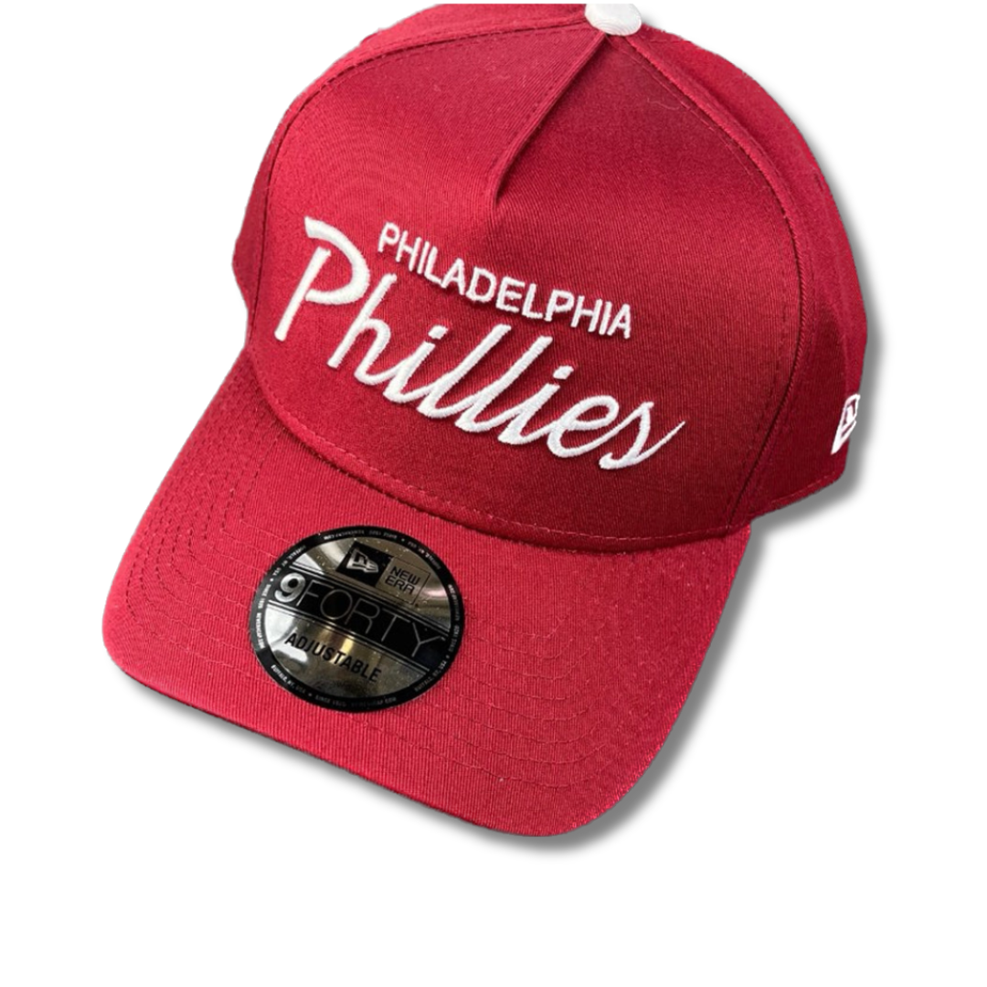 Philadelphia Phillies Hat - Maroon White Logo 9Forty MLB Snapback - New Era
