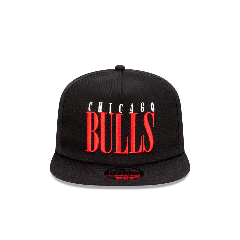 Chicago Bulls Hat - Black The Golfer Classic Logo Snapback - New Era