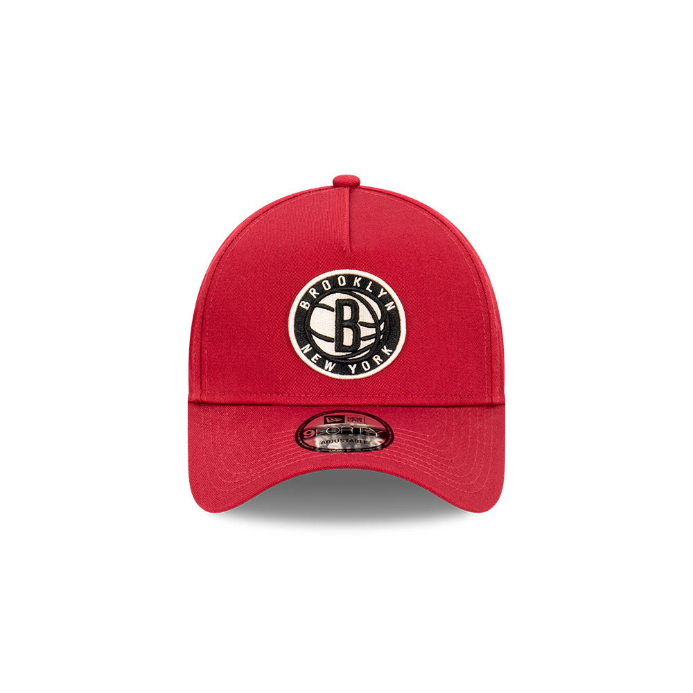 Brooklyn Nets Hat - Carmine Black Stone 9Forty Snapback - New Era