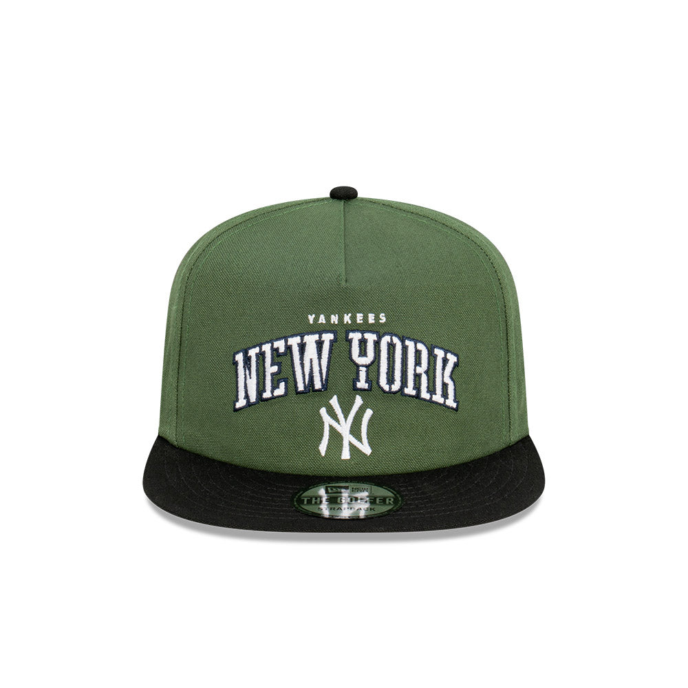 New York Yankees Hat - Rifle Green Stencil Script Golfer Snapback - New Era