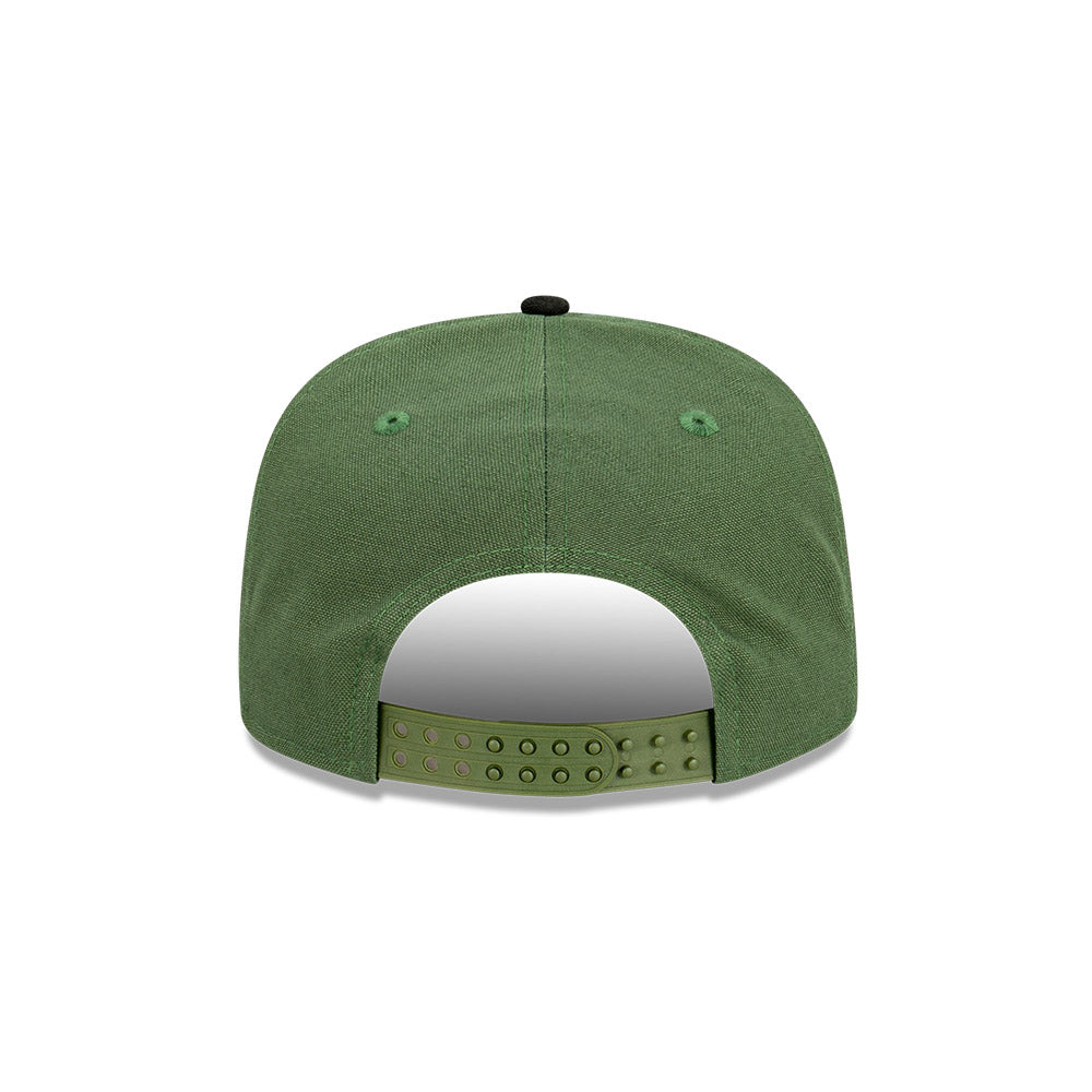 Chicago Bulls Hat - Cilantro Green Stencil Script Golfer Snapback - New Era