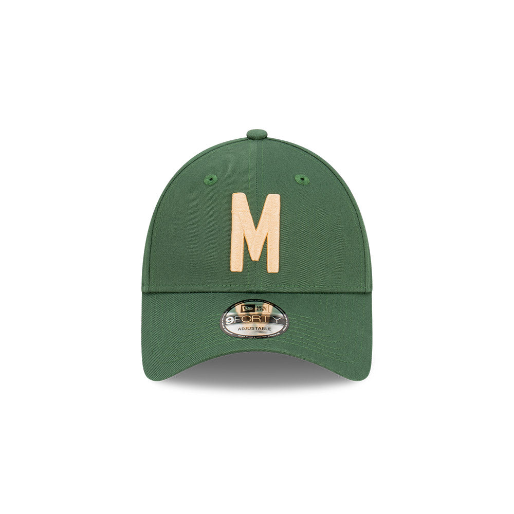 Milwaukee Bucks Hat - Green Ligature Side-Hit 9Forty - New Era