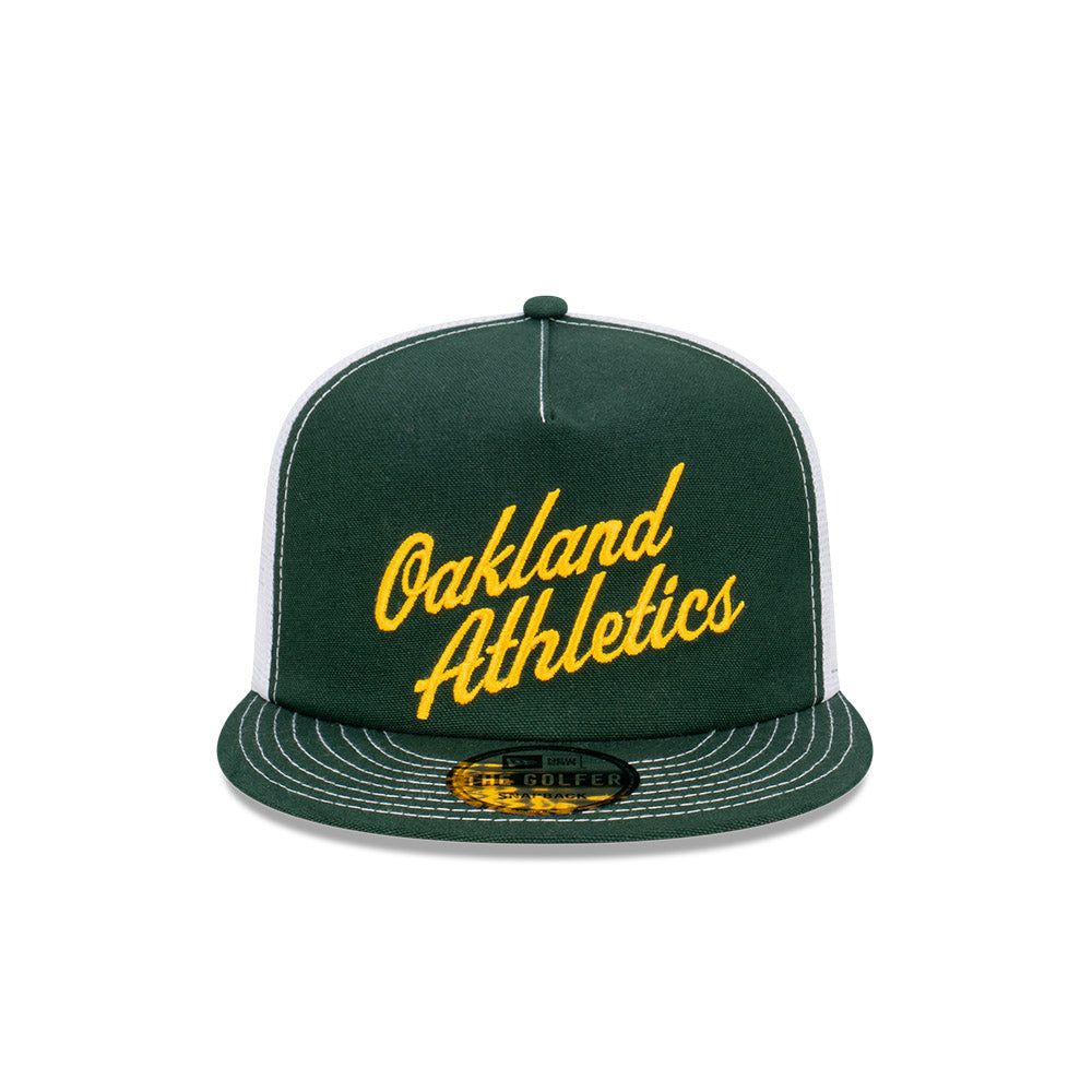Oakland Athletics Hat - Green Archive Americana Golfer Trucker Snapback - New Era