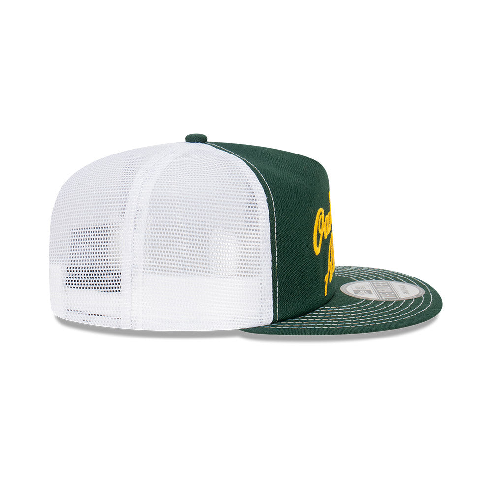 Oakland Athletics Hat - Green Archive Americana Golfer Trucker Snapback - New Era