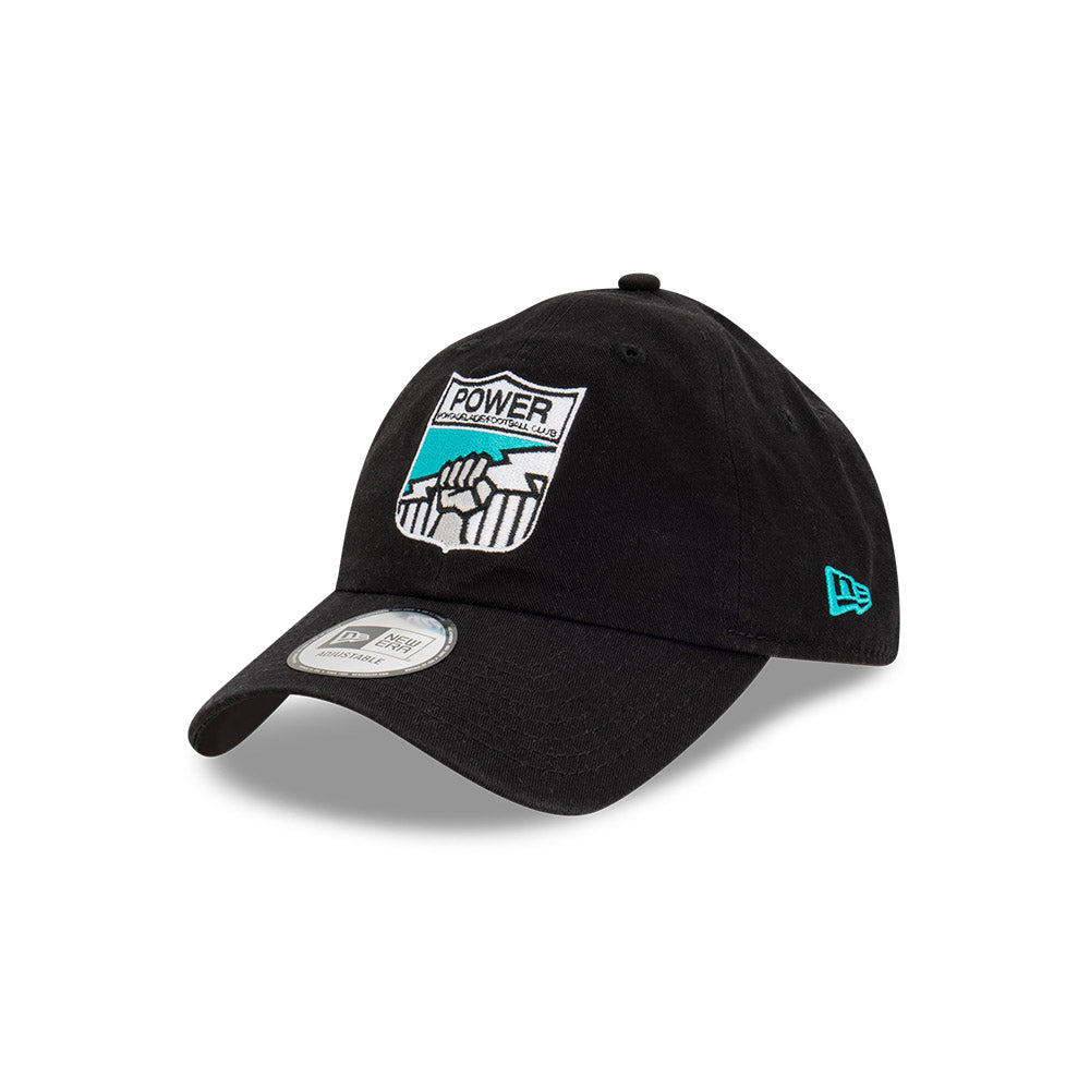 Port Adelaide Power Hat - 2023 AFL Black Retro Casual Classic Strapback - New Era