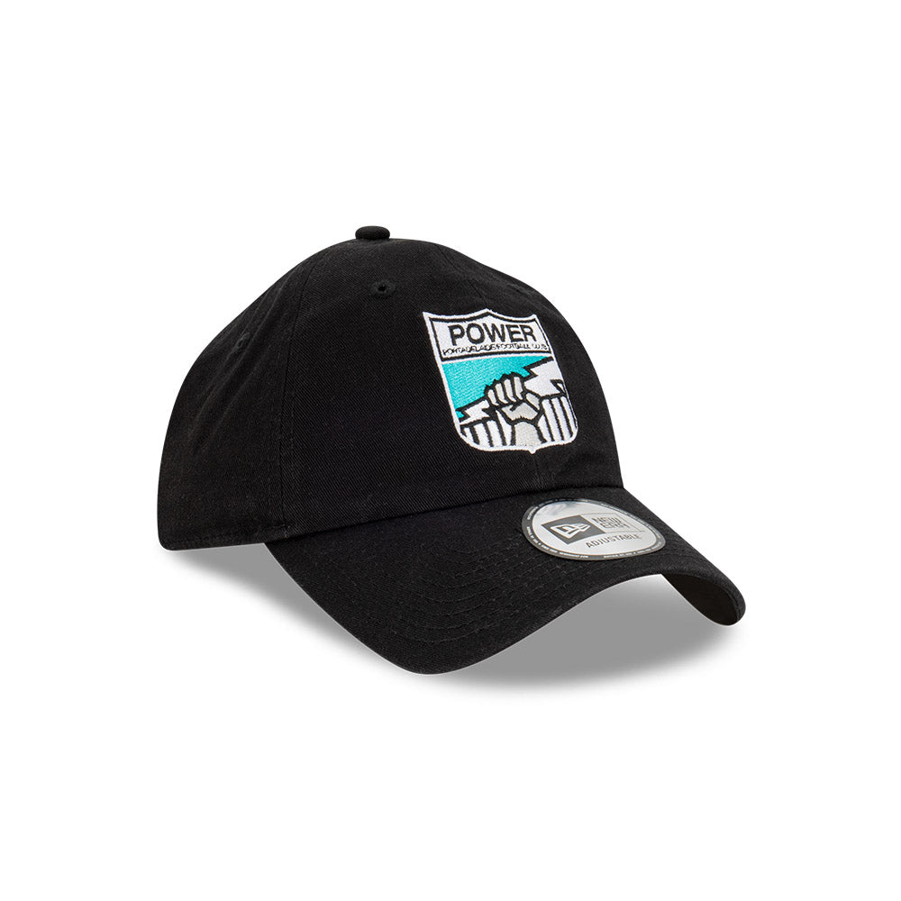 Port Adelaide Power Hat - 2023 AFL Black Retro Casual Classic Strapback - New Era