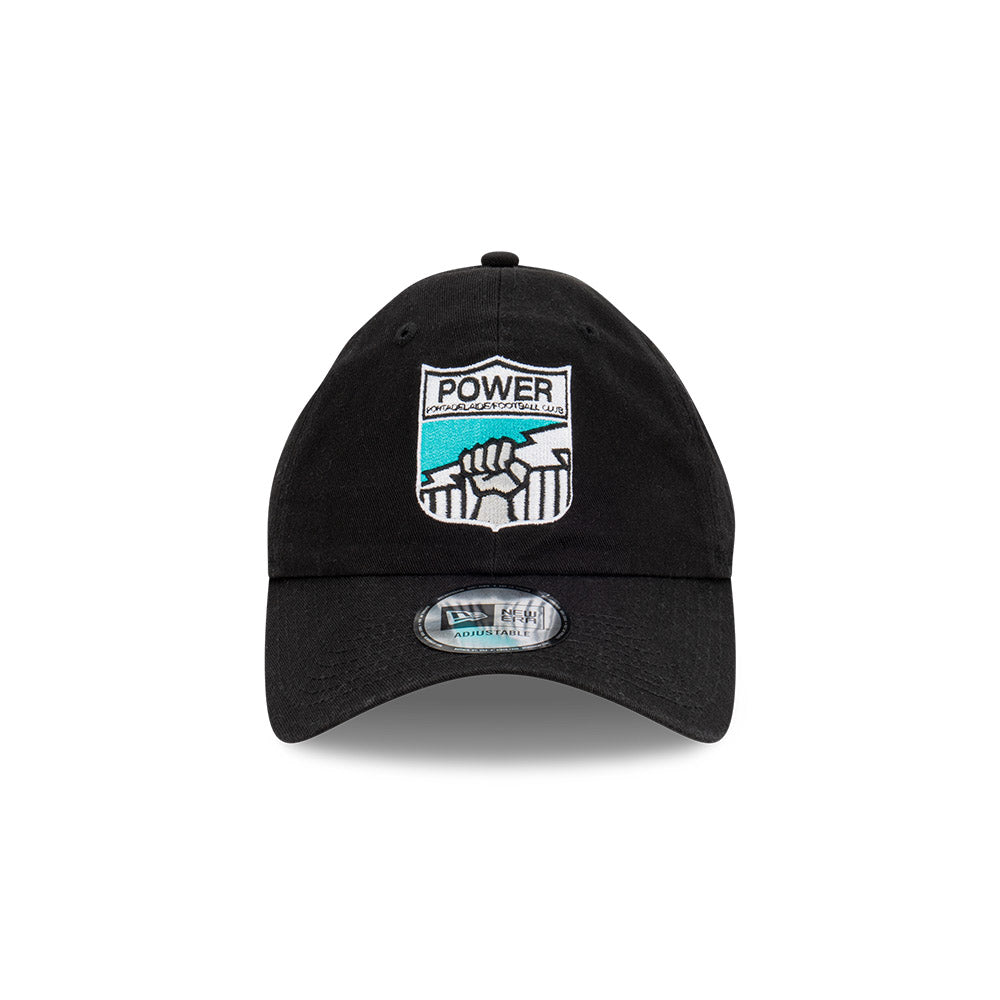 Port Adelaide Power Hat - 2023 AFL Black Retro Casual Classic Strapback - New Era