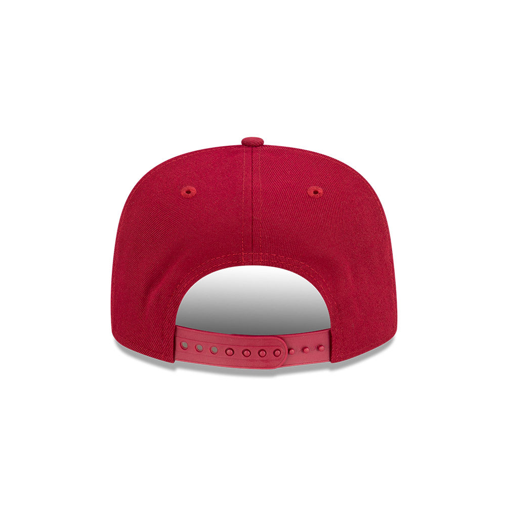 Brisbane Lions Hat - 2023 AFL Cardinal Tall Text The Golfer Snapback - New Era