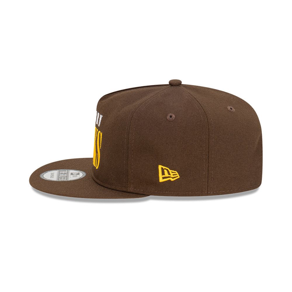 Hawthorn Hawks Hat - 2023 AFL Brown Tall Text The Golfer Snapback - New Era