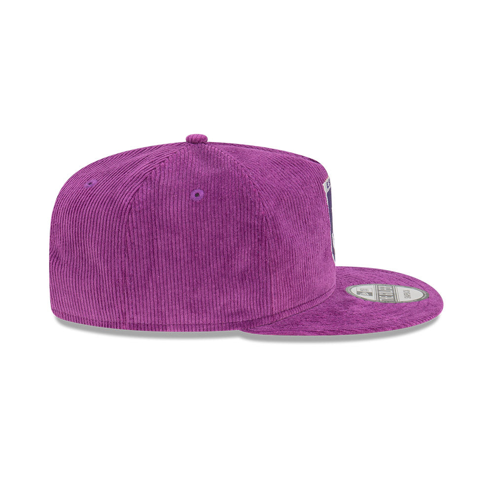 Fremantle Dockers Hat - 2023 AFL Purple Corduroy The Golfer Snapback - New Era