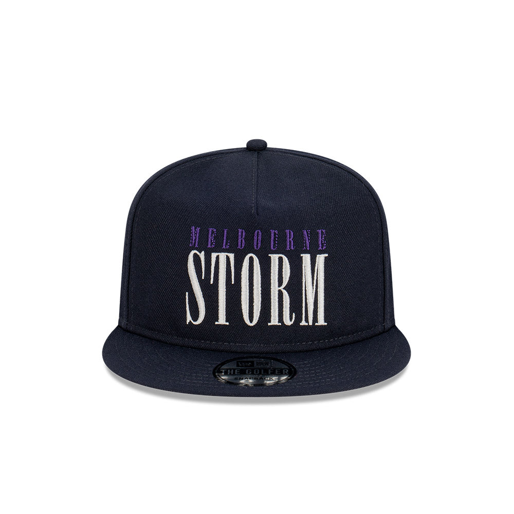 Melbourne Storm Hat - 2023 NRL Navy Tall Text The Golfer - New Era