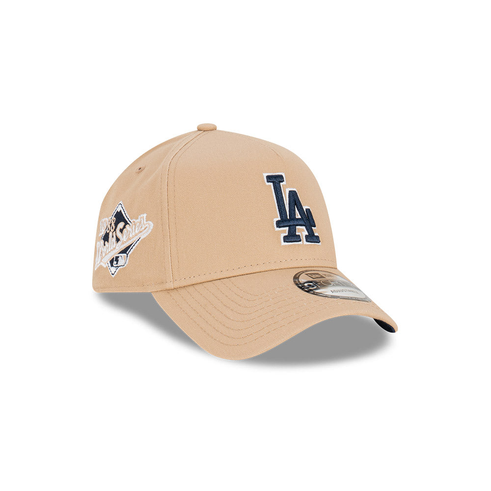 LA Dodgers Hat - Camel World Series Side Hit A-Frame Snapback - New Era