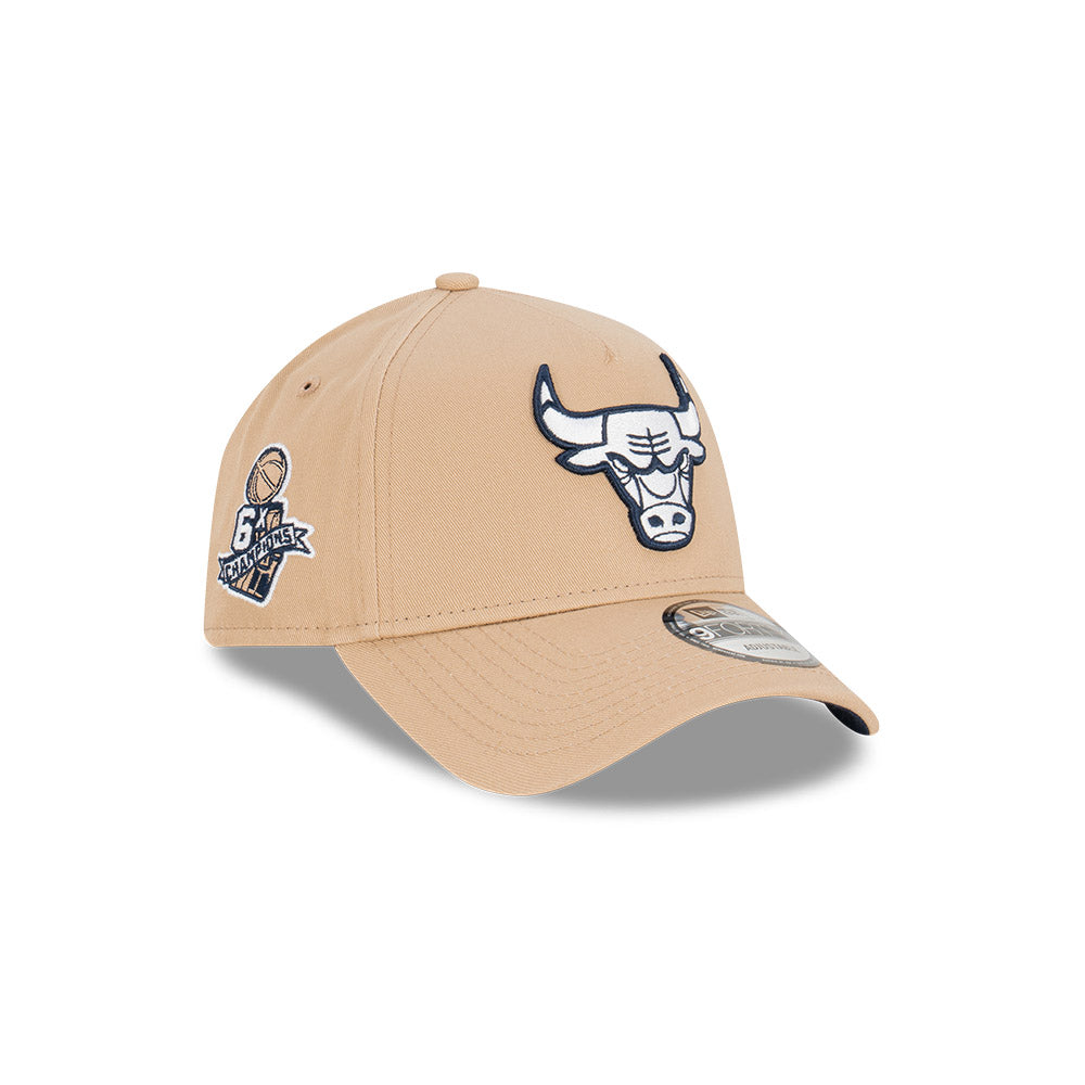 Chicago Bulls Hat - Camel Champions Side Hit A-Frame Snapback - New Era