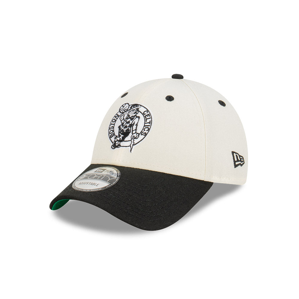 Boston Celtics Hat - Chrome White & Black 9Forty NBA Snapback - New Era
