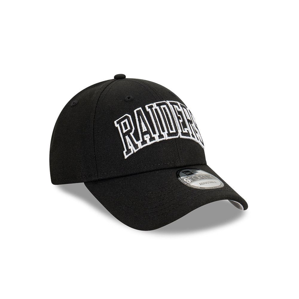 Las Vegas Raiders Hat - Black Block Logo 9Forty Snapback - New Era