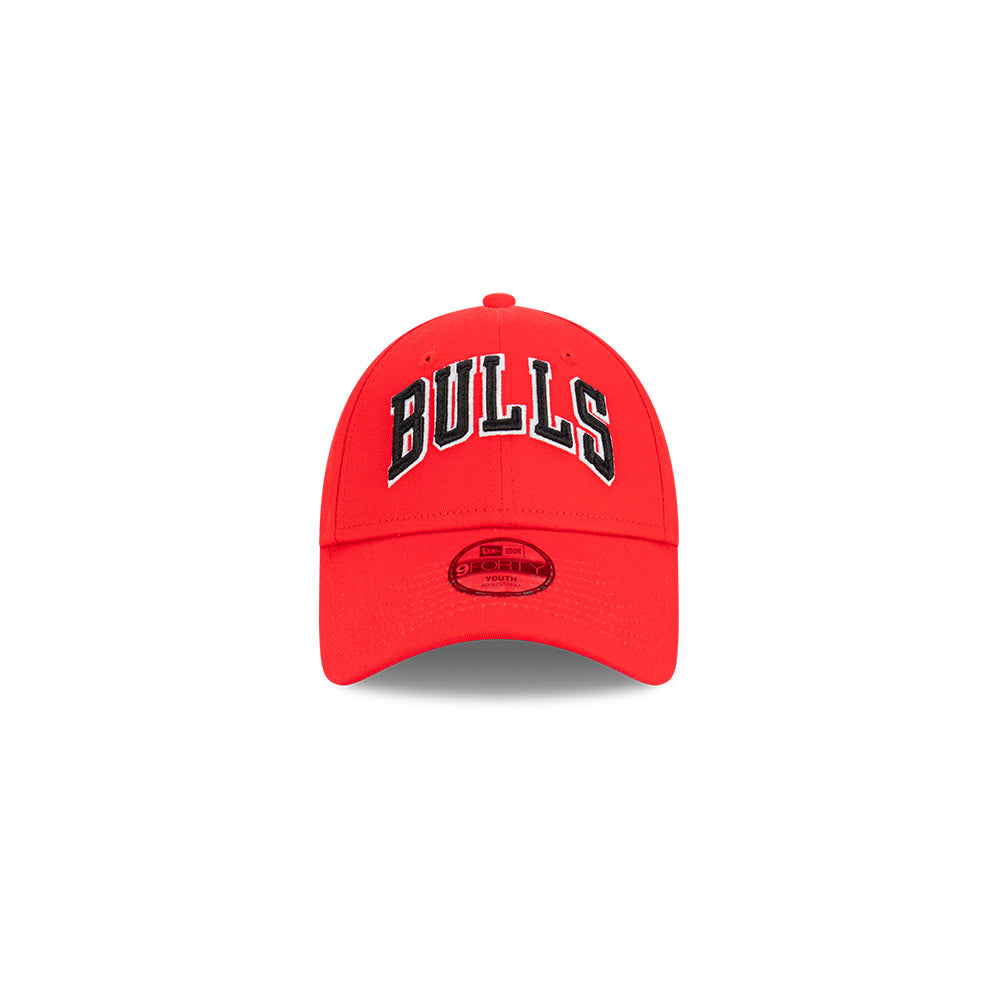 Chicago Bulls Youth Hat - Red NBA Wordmark Strapback - New Era