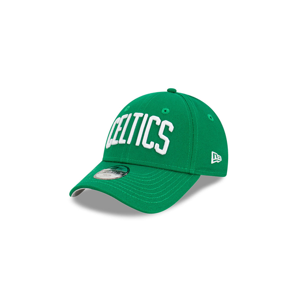 Boston Celtics Youth Hat - Green NBA Wordmark Strapback - New Era