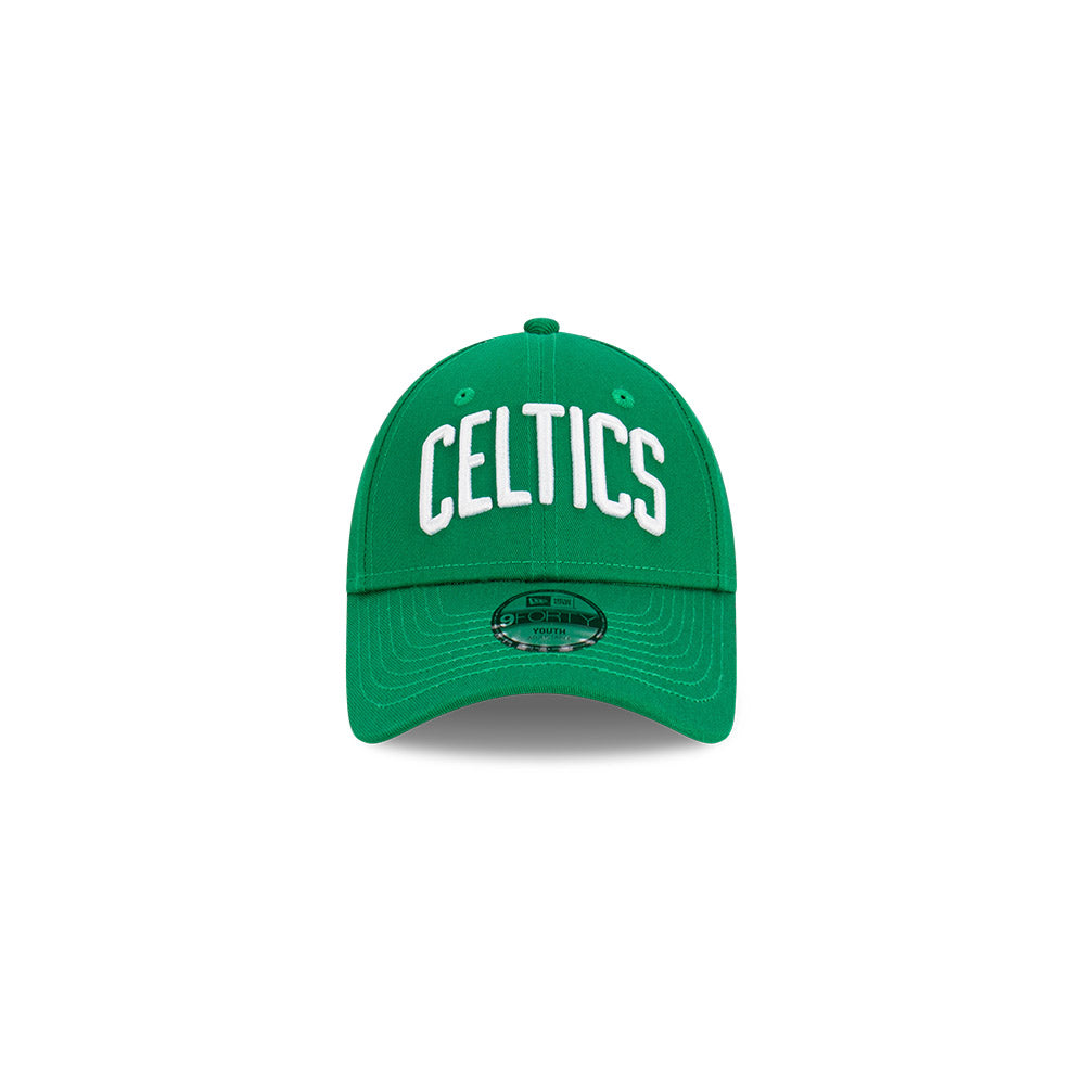 Boston Celtics Youth Hat - Green NBA Wordmark Strapback - New Era