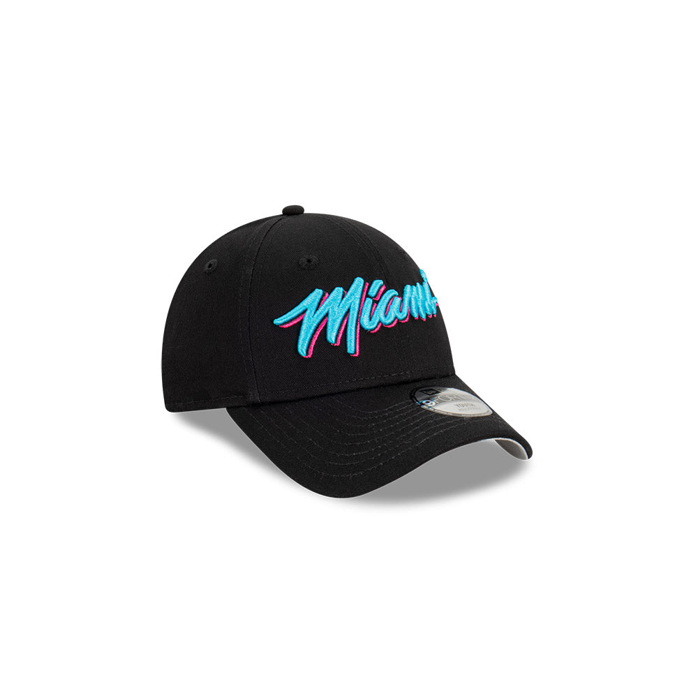 Miami Heat Youth Hat - Black NBA Wordmark Strapback - New Era