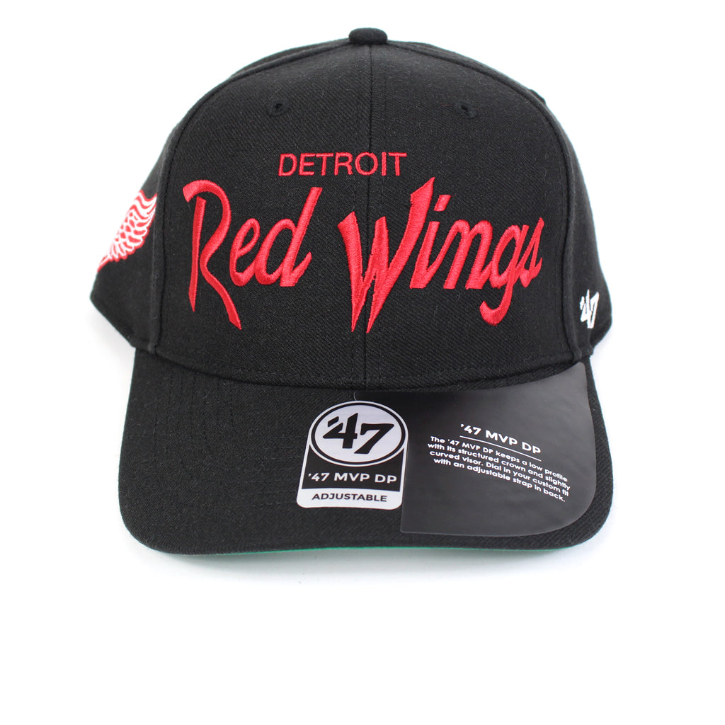 47 Brand Detroit Red Wings Black Replica Script 47 MVP DP Snapback