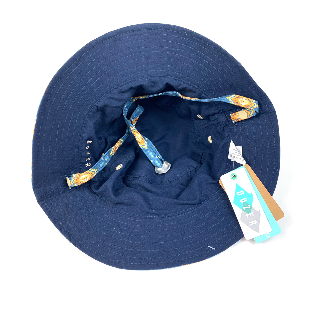 Dozer Boys Bucket Hat Navy With Pattern  Merimbula