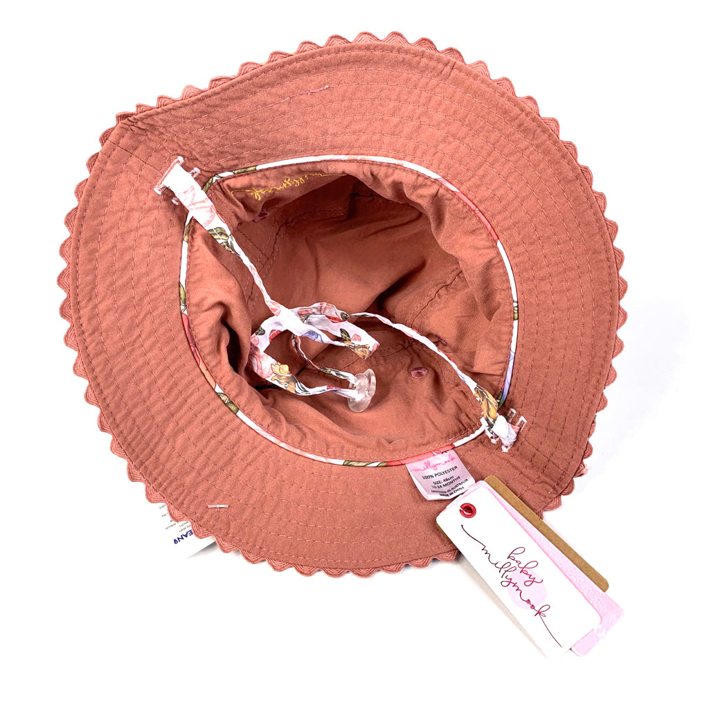 Millymook Tessa Baby Girls Cream Bucket Hat