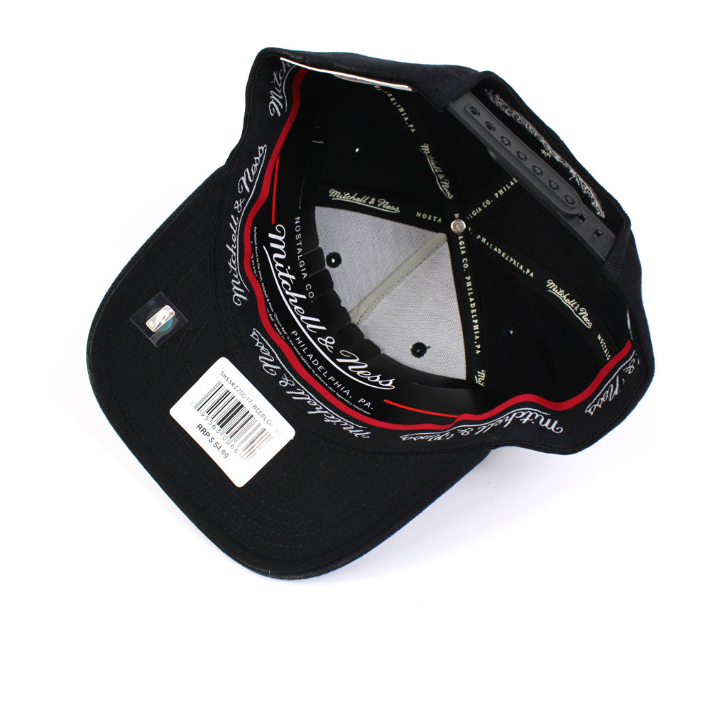 Mitchell and Ness Miami Heat Black Colour Logo Redline Snapback