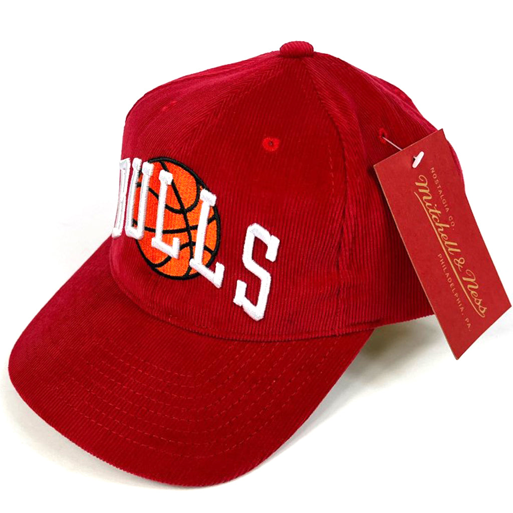 Chicago Bulls Hat Scarlet NBA Cord Arch Snapback Mitchell & Ness
