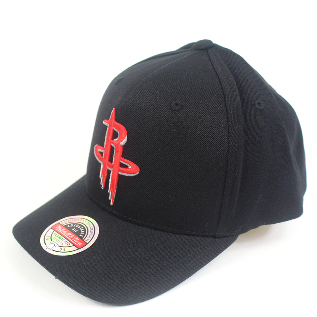 Mitchell and Ness Houston Rockets Black Colour Logo Redline Snapback