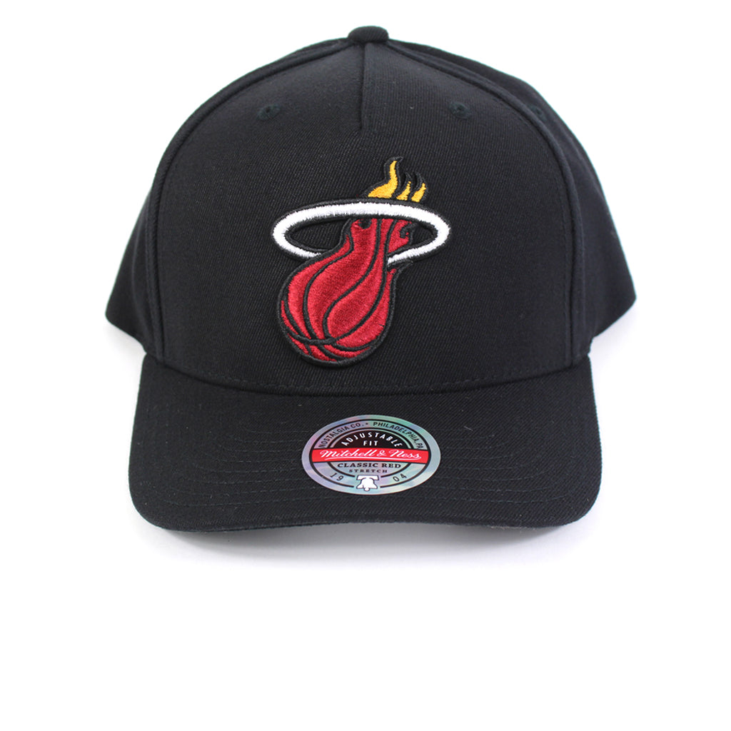 Mitchell and Ness Miami Heat Black Colour Logo Redline Snapback