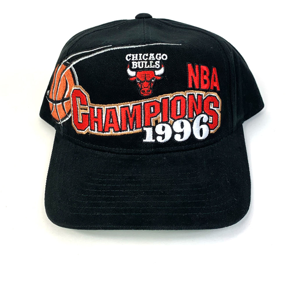 Chicago Bulls Hat Black 1996 NBA Champs Wave DS Snapback Mitchell & Ness