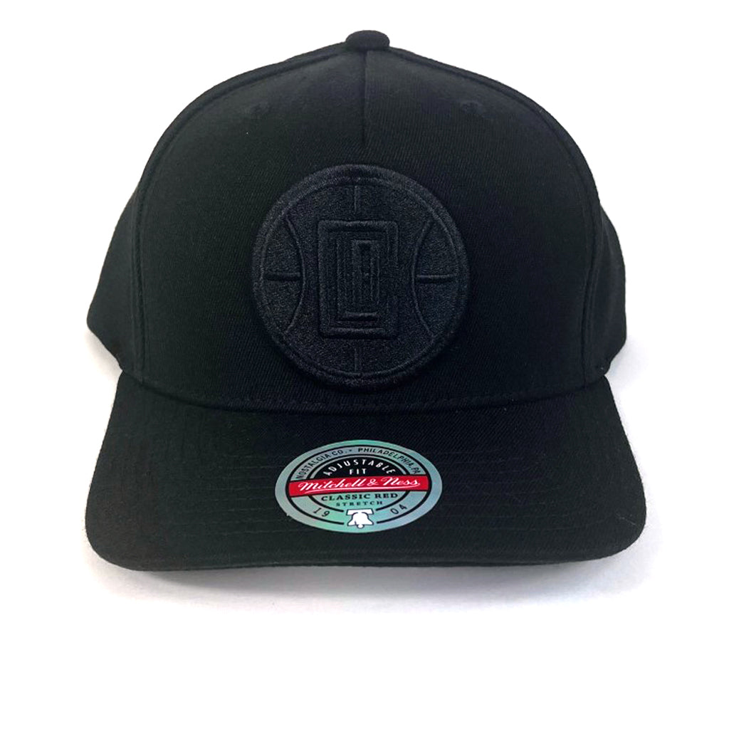 LA Clippers Hat Black With Black Logo Redline Snapback Mitchell & Ness