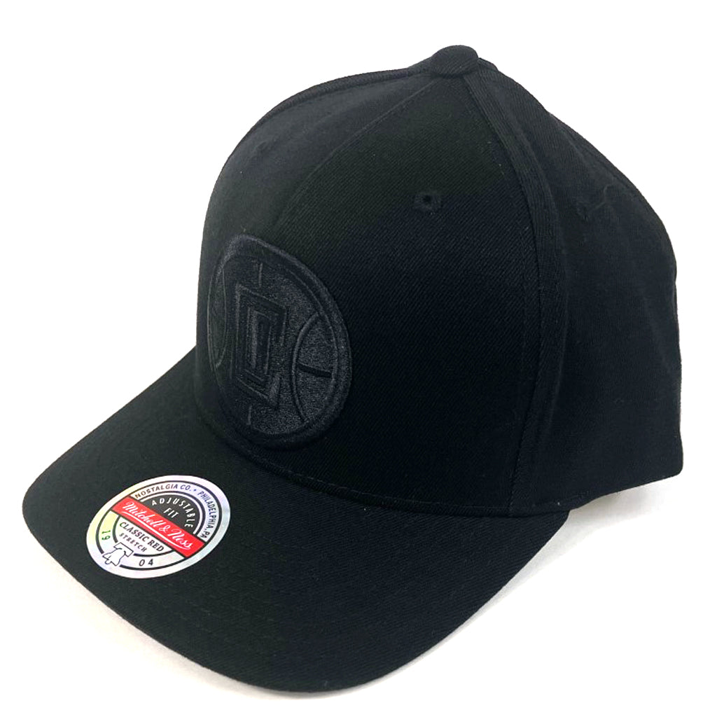 LA Clippers Hat Black With Black Logo Redline Snapback Mitchell & Ness