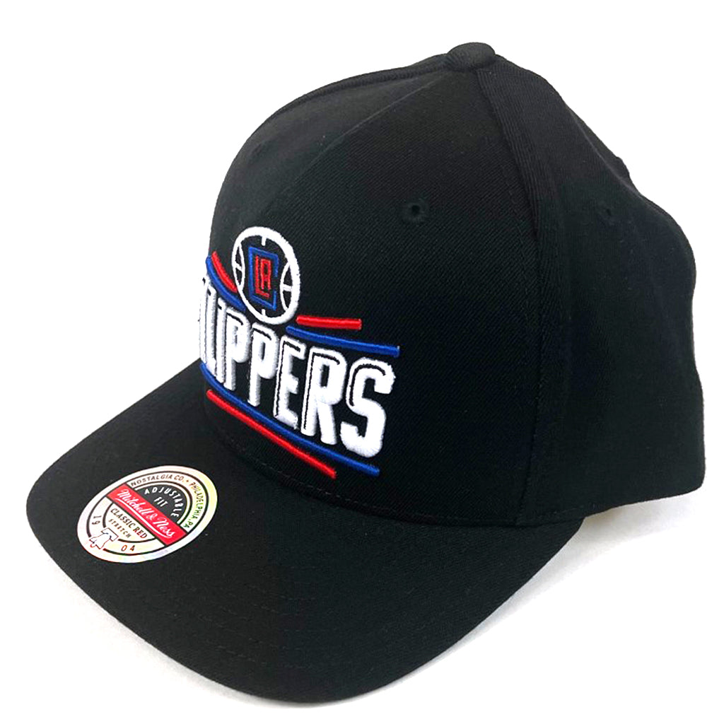 Men's Mitchell & Ness Black La Clippers Downtime Redline Snapback Hat