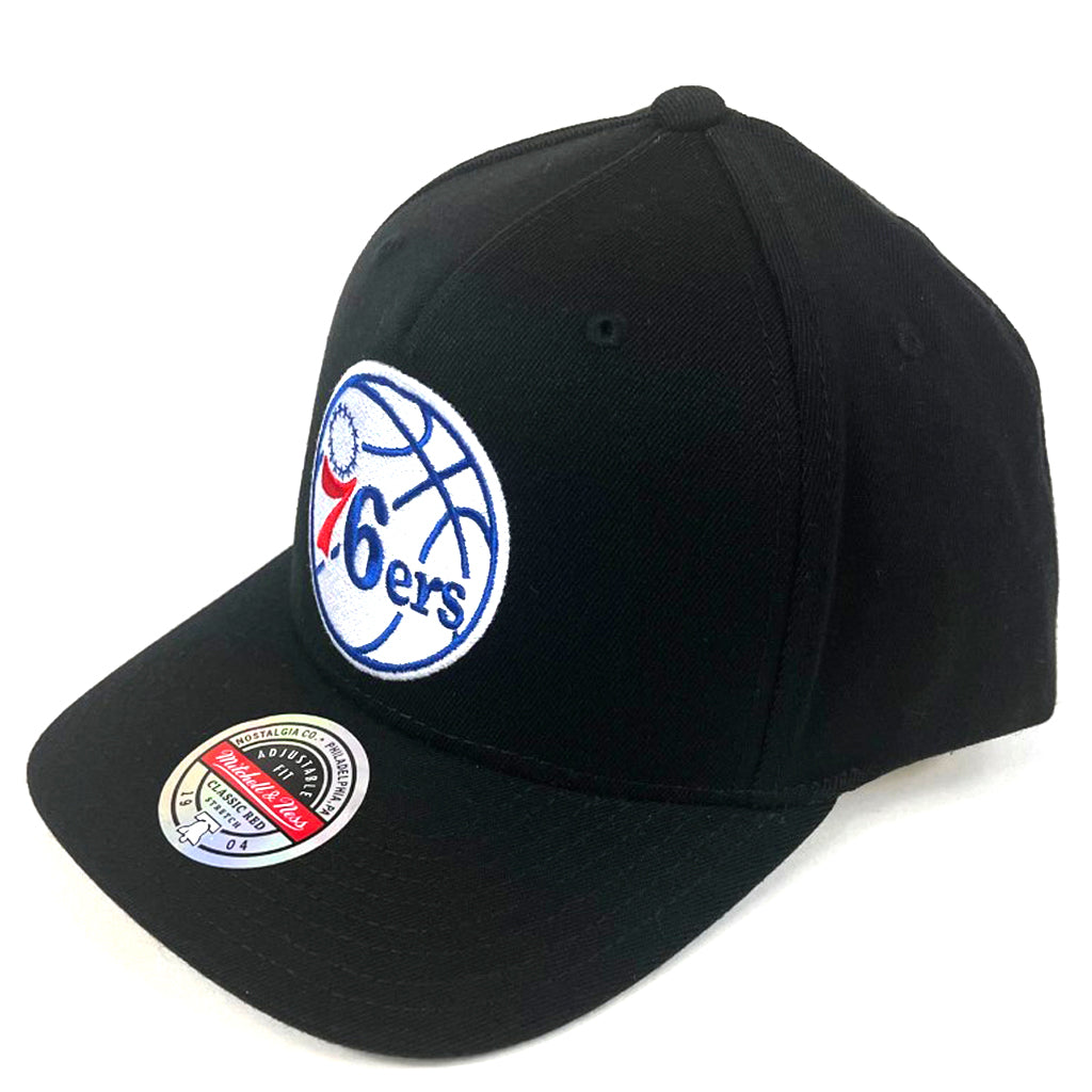 Philadelphia 76ers Hat Black With Colour Logo Redline Snapback Mitchell Ness