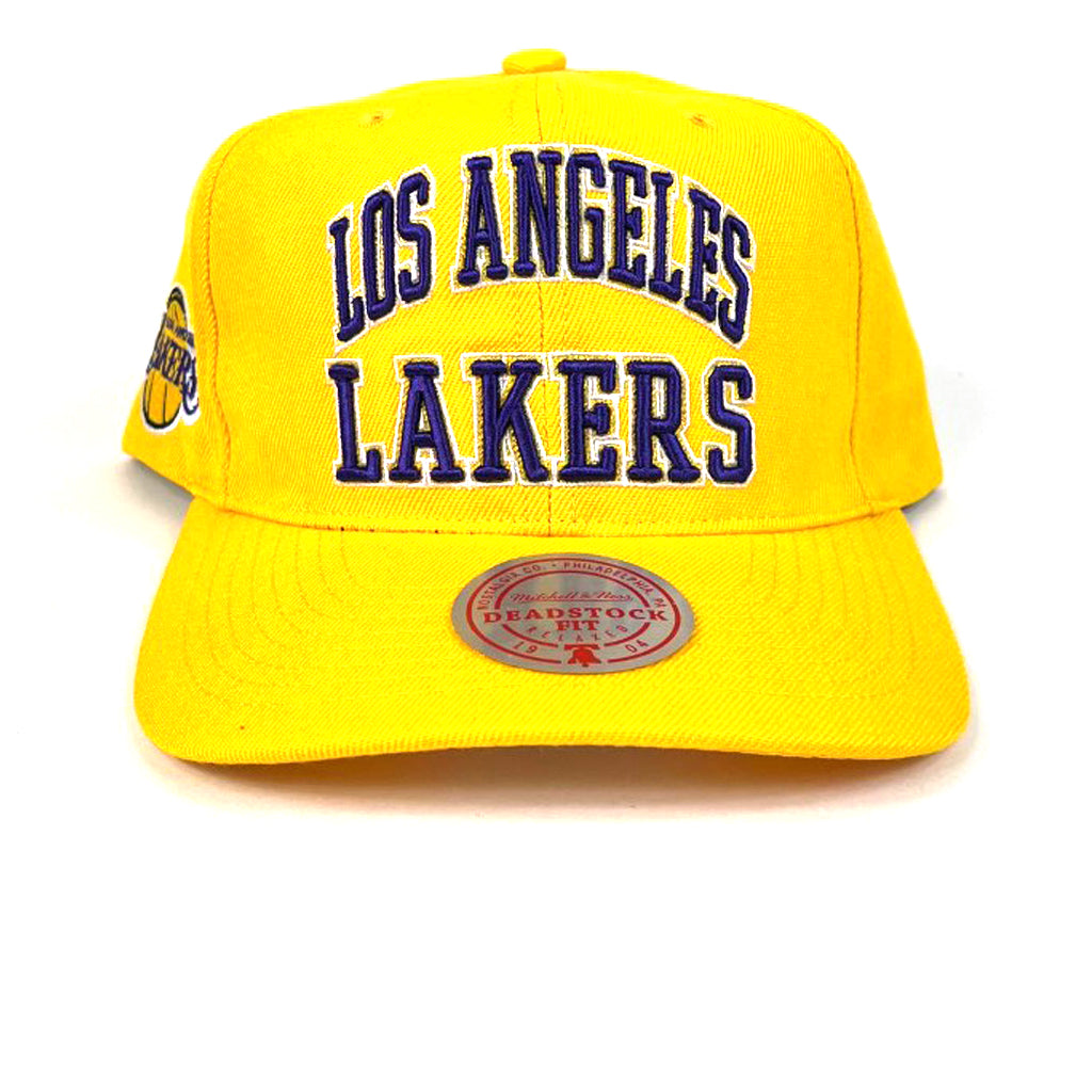LA Lakers Hat Yellow Vintage Ivy Arch Deadstock Snapback Mitchell & Ness
